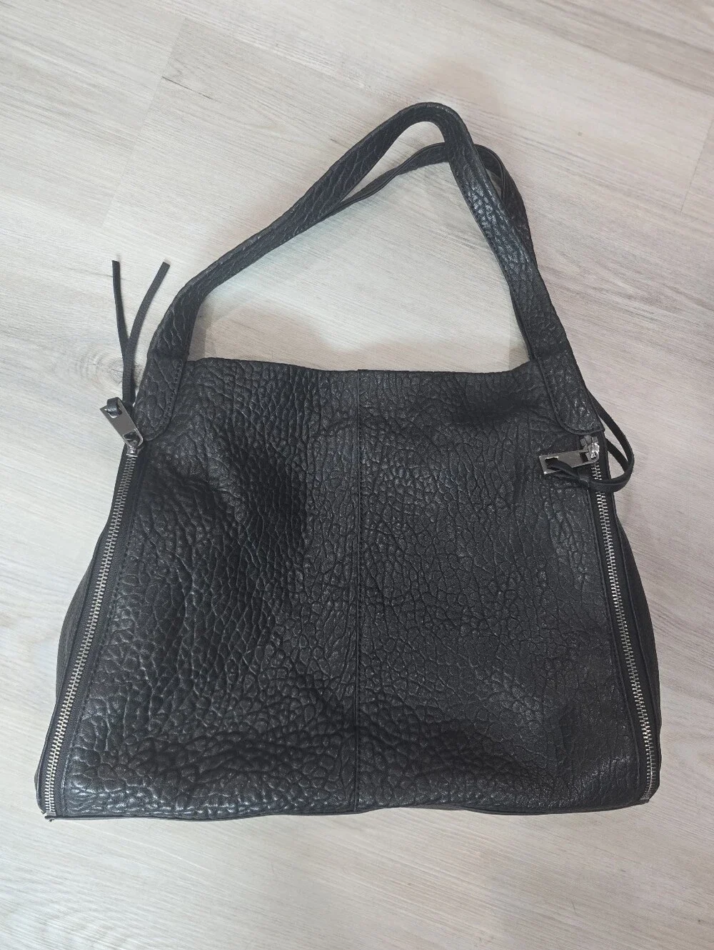 Vince Camuto Zani Pebbled Leather Tote Bag Black